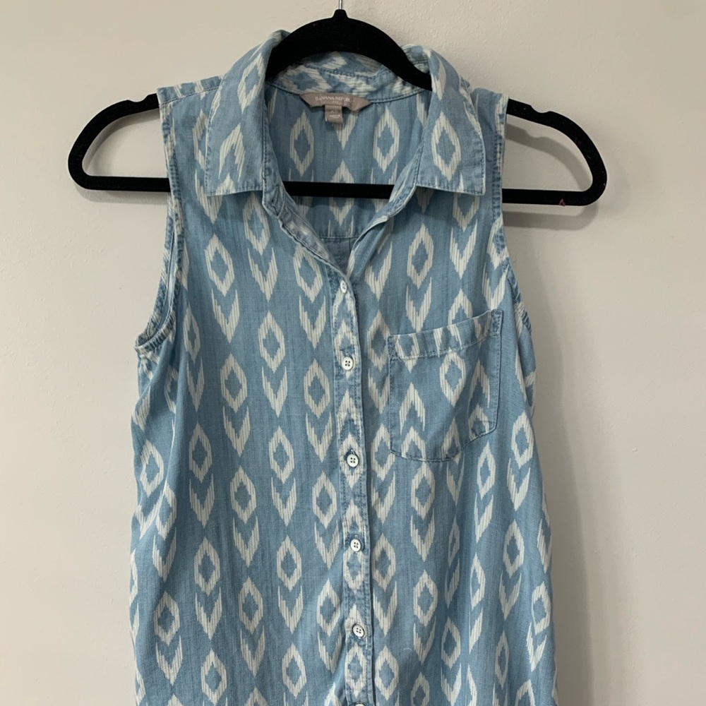 Banana Republic Blue Button Top
